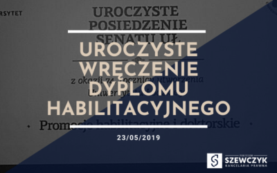 Uroczyste wręczenie dyplomu habilitacyjnego