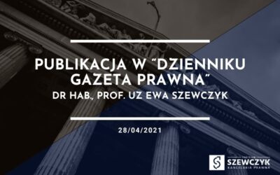 Publikacja w „Dzienniku Gazeta Prawna”